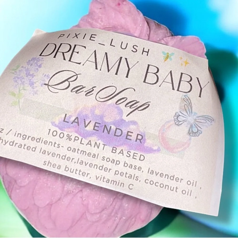 Strawberry Lavender SOAP owl handmade 3x2in 4oz shea butter & coconut oil based